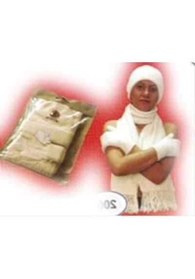 Angora Tavsan Yünü Eldiven Bere Atkı Krem