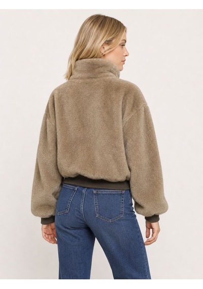 Loft Kadın Bej Kapüşonlu Oversize Mont Lf2043908 Q1.v1