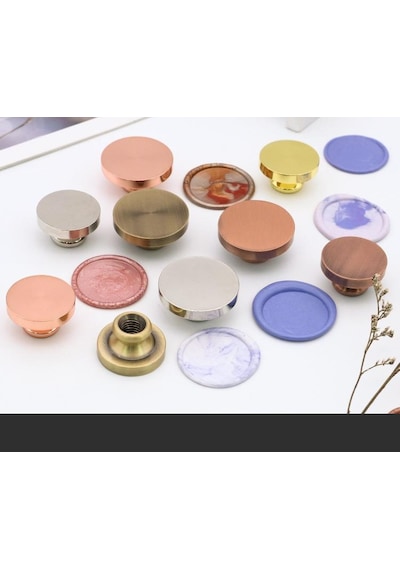 Boş Mum Mühür Pirinç Damga Başlığı Yuvarlak 25mm Bronz