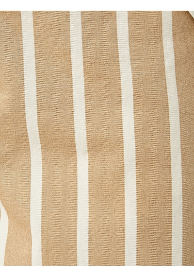 Koton Gabardin Şort Cepli Bej Çizgili 2sam40106hw Ekru