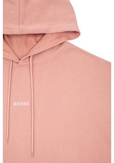 Beord Pembe %100 Pamuk Kapüşonlu Sweatshirt Bhd1-145