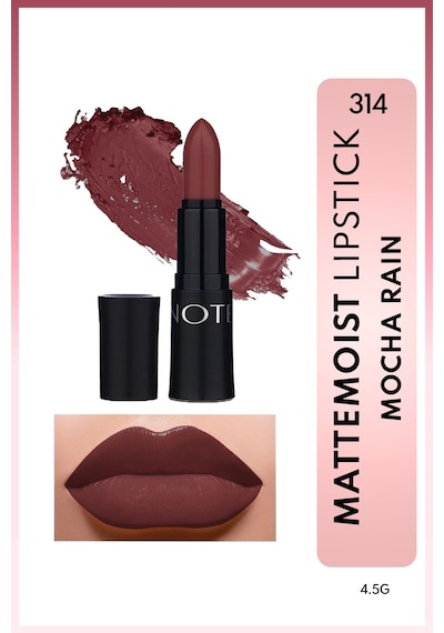 Note Mattemoist Lipstick Mat Bitişli Ruj 314 Mocha Rain - Kahverengi