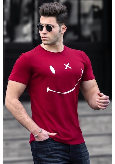 Madmext Bordo Tişört 5060-Bordo