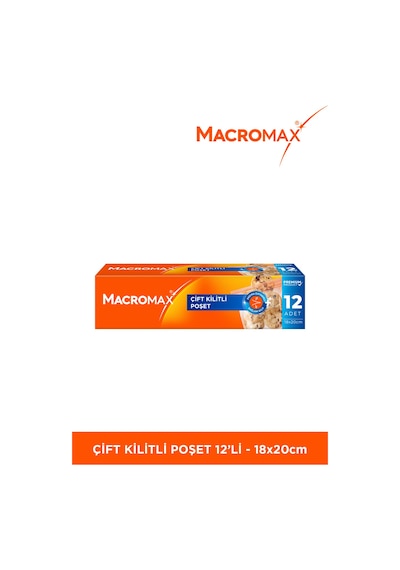 Çift Kilitli Poşet 12 Li 18x20 Cm , Sızdırmaz Hava Geçirmez Buzdolabı Poşeti