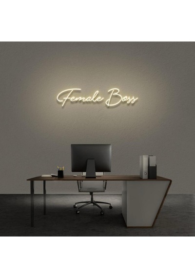 Female Boss Yazılı Neon Tabela Sarı