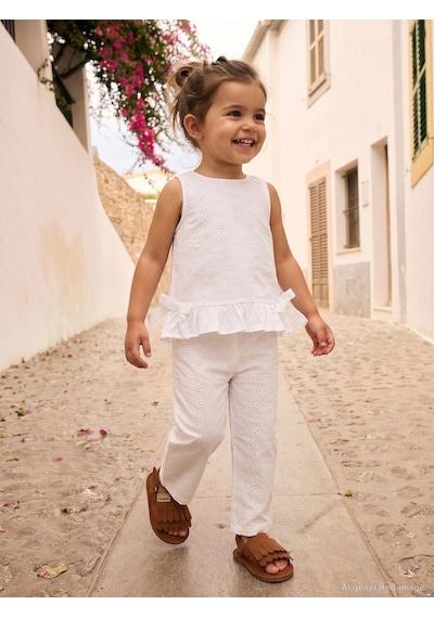 Civil Girls Püsküllü 20- Sandalet - Kahverengi Taba