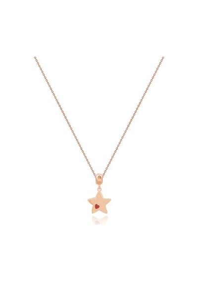Diamond Line Gülaylar Pembe Altın 14 Ayar Yıldız Kolye 448465852
