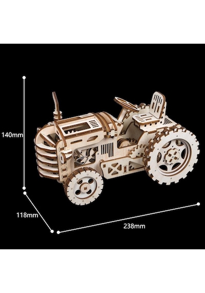 Rokr Lk401 Traktör Tractor Dıy Minyatür Maket Model Seti Ahşap 3d Wooden Puzzle 3d Model Kit Detaylı Dekoratif Hobi Seti Ahşap Maket