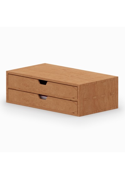 Desna İki Katlı İki Çekmeceli Dolap - Kiraz 34 Cm Uzunluk X 19 Cm Derinlik X 10.8 Cm Woodsaka Doğal Ahşap