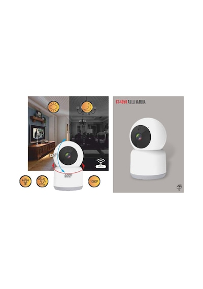 Cata Ct-4050 Gece Görüşlü Akıllı 360 Dönebilen Güvenlik Ip Kamera Wifi Full Hd 1080p Tuya Smart Life Destekli