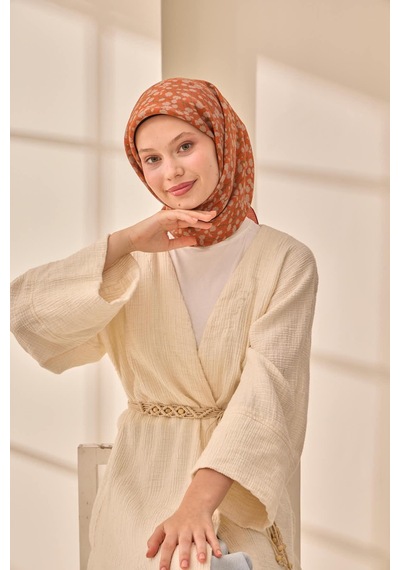 Silk Home Aura Eşarp 140005-29 Kiremit, Vizon, Koyu Kırmızı