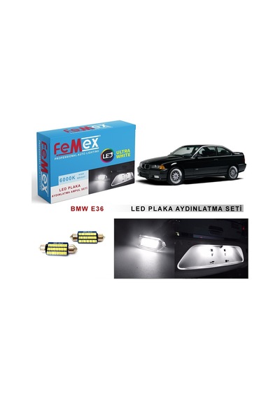 Bmw E36 Led Plaka Aydınlatma Ampul Seti Femex Parlak Beyaz