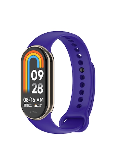 Xiaomi Mi Band 8 Serisi Klasik Kordon Silikon Strap Kayış-mor
