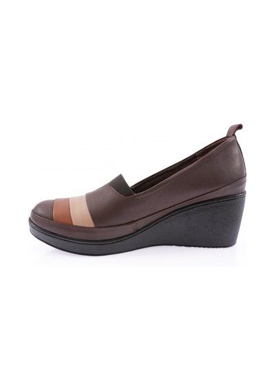 Dgn 1062-22k Kadin Sirali Bantli Comfort Ayakkabi Kahve Bej Taba