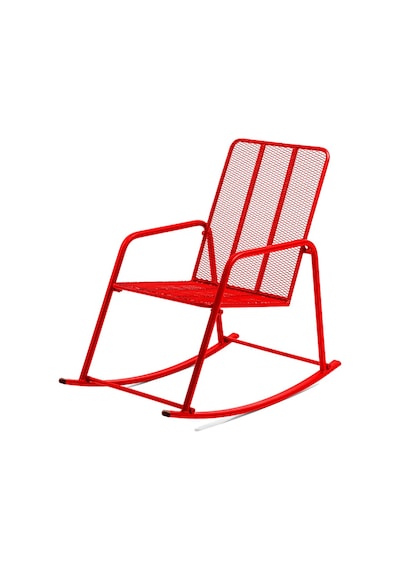 Retodesign Kırmızı Metal Sallanan Sandalye/ Bebek Emzirme Koltuğu/Baba Koltuğu 1090