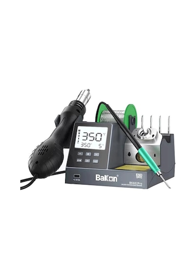 Bakon Bk602 Pro İntelligent Isı Ayarlı 2 İn 1 Havya İstasyonu