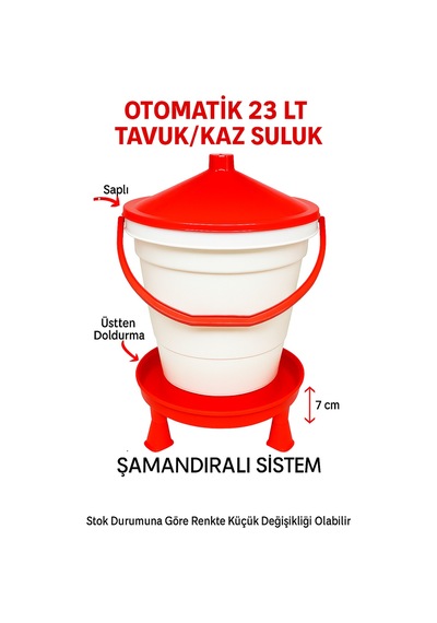 Otomatik 23 Litre Kova Şamandıralı Ayaklı Tavuk-kaz Suluk Üstten Dolum