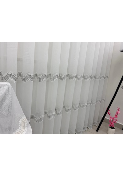 Nivemeshome Perlina Gümüş 1/3 Pileli Tül Perde Apm Gümüş