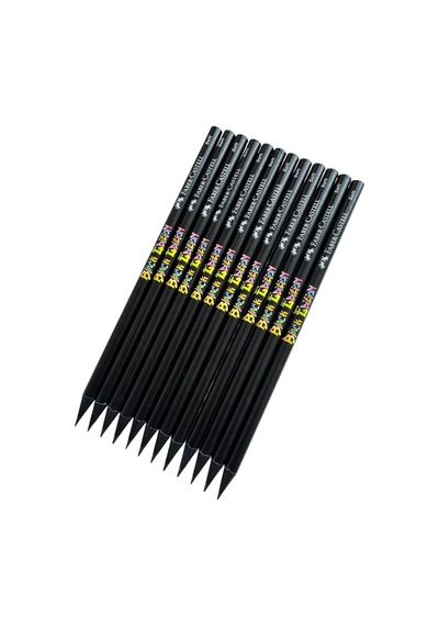 Faber-castell Black Edition Süper Soft 2b+ Kurşun Kalem, 12'li Set, Siyah