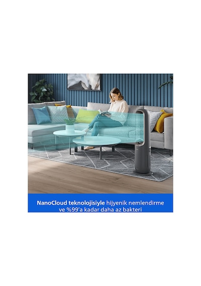 Phılıps Amf970/10 Fan, Isıtıcı, Nemlendirici 4'ü 1 Arada Hava Temizleyici Gri