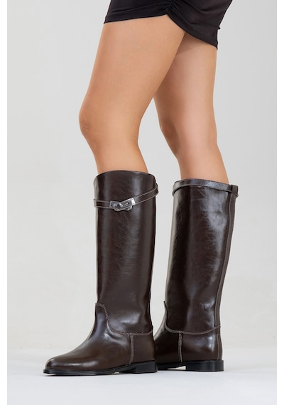 Luvishoes Yoko Kahve Cilt Kadın Çizme Kahverengi
