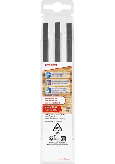 Edding Mekanik Marangoz Kalemi E-8891 Yedek Uç Hb Siyah