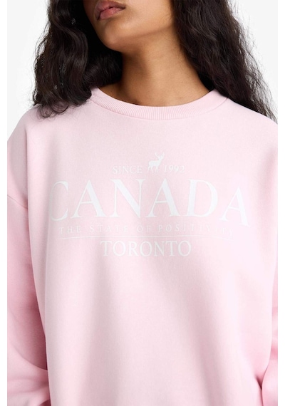 Defacto Oversize Geniş Kalıp Bisiklet Yaka Baskılı Kalın Sweatshirt Kumaşı Sweatshirt F7877ax25aupn648 Pembe Defacto Oversize Geniş Kalıp Bisiklet Yaka Baskılı Kalın Sweatshirt Kumaşı Sweatshirt F7877ax25aupn648 Pembe