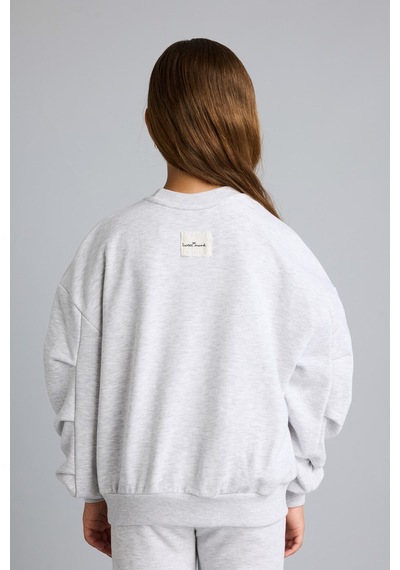Defacto Bisiklet Yaka Sweatshirt Ve Nervürlü Pantolon 2li Takım Kız Çocuk I3868a826augr28 Gri-gr28