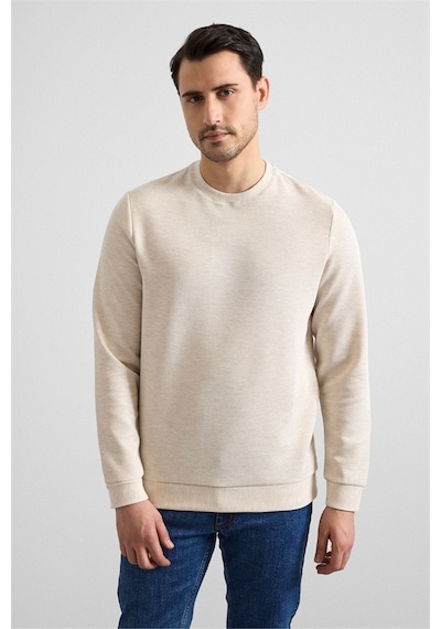 Süvari Bej Regular Düz Bisiklet Yaka Sweatshirt Sw2013700035-bj3 Bej