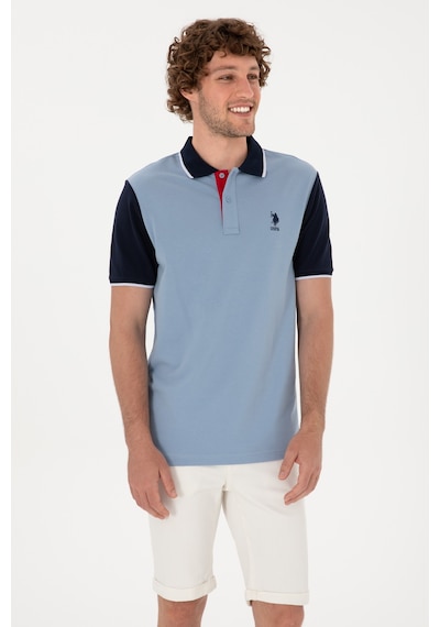 U.S. Polo Assn. Erkek Regular Fit Polo Yaka Mavi Tişört 50306871-VR036