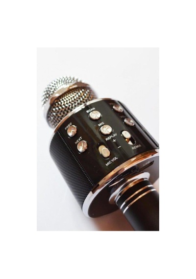 Şarj Edilebilir Telefon Ve Usb Bağlantılı Karaoke Mikrofon Siyah Siyah