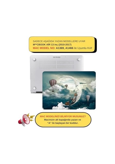 Macbook Air 13 İnç Kılıf A1369 A1466 Uyumlu Hard Case Sert Koruyucu Kapak İnce Hafif Çizilme Korumalı Desenli Baskılı 2010-2017 Yeşil