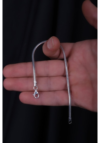 Encili Silver 925 Ayar Gümüş 2,8 Mm Yılan Zincir Model Bileklik Gümüş