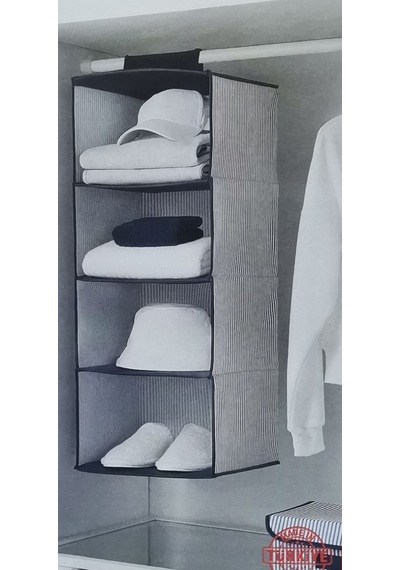 2 Adet 4 Raflı Dolap Düzenleyici 30x30x85 Cm Mavi