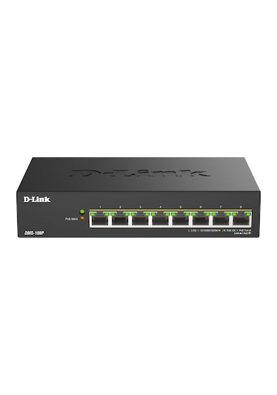 D-link Dms-108p 8 Bağlantı Noktalı Çoklu Gigabit Yönetilmeyen Poe Anahtarı - 2,5 Gbe, 230 W Poe Bütçesi, 802,3af/at/bt, Fansız, Tak Ve Çalıştır, Metal Muhafaza, Igmp Gözetleme, Qos, Yeşil Ethernet D-link Dms-108p 8 Bağlantı Noktalı Çoklu Gigabit Yönetilmeyen Poe Anahtarı - 2,5 Gbe, 230 W Poe Bütçesi, 802,3af/at/bt, Fansız, Tak Ve Çalıştır, Metal Muhafaza, Igmp Gözetleme, Qos, Yeşil Ethernet