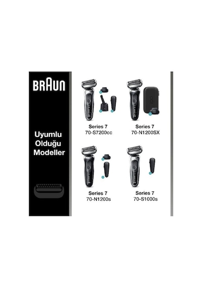 Braun Series 7 73S Tıraş Makinesi Yedek Başlığı - Gümüş