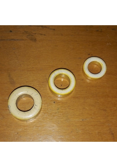 Ferrit Toroid Ring - Demir Nüve Bobin - 27X15X11Mm - Sarı Beyaz