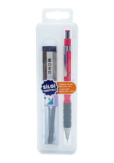Tombow Sh-300 Grip 0,7 Mm K.pembe Uç Silgi Kalem Seti