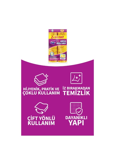 Mega Rulo Temizlik Bezi 2'li Eko Paket İkili Set