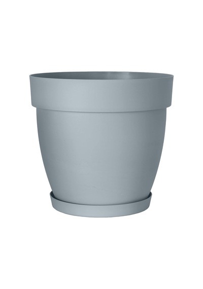 Mono Saksı Tabaklı Drenaj Delikli Izgaralı Plastik Çiçek Saksısı Gri, 50 Litre
