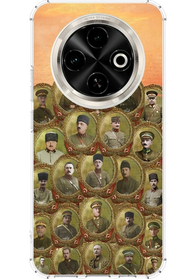 Tecno Spark 30c Uyumlu Atatürk Ve Kurtuluş Savaşı Komutanları Baskılı Silikon Kılıf Renkli