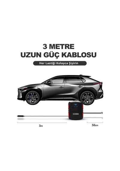 Kobb Kb200 12volt 150 Psı Ayarlanabilir Dijital Basınç Göstergeli