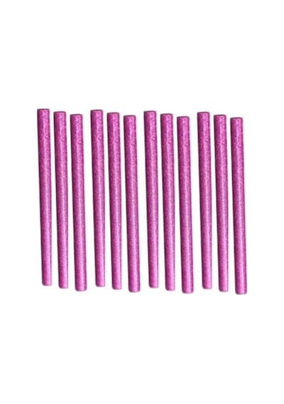 Mühür Mumu Simli Çubuk Sıcak Tutkal 7Mm X 10Cm 12 Li Pembe Renk