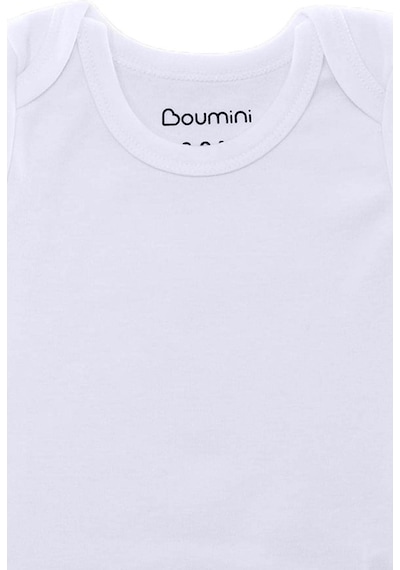 Uygunbebe Boumini Kolsuz Bebek Çıtçıtlı Body Beyaz Zarf Yaka 0-36 Ay