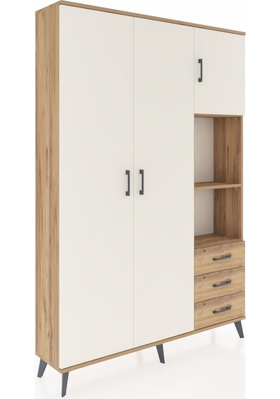 Arges Dolap 5 Raflı 3 Çekmeceli Tek Askılı 132x30x195 Çam-aytaşı/çam Aytası/atlas Çam Arges Dolap 5 Raflı 3 Çekmeceli Tek Askılı 132x30x195 Çam-aytaşı/çam Aytası/atlas Çam