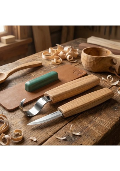 Beavercraft S01 Ahşap Kuksa Kaşık Oyma Bıçağı Seti 4 Parça