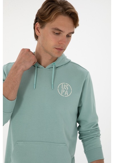 U.S. Polo Assn. Erkek Regular Fit Kapüşonlu Mint Sweatshirt 50313718-VR090