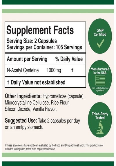 Double Wood N-acetyl Cysteine N.a.c 210 500 Mg Capsul