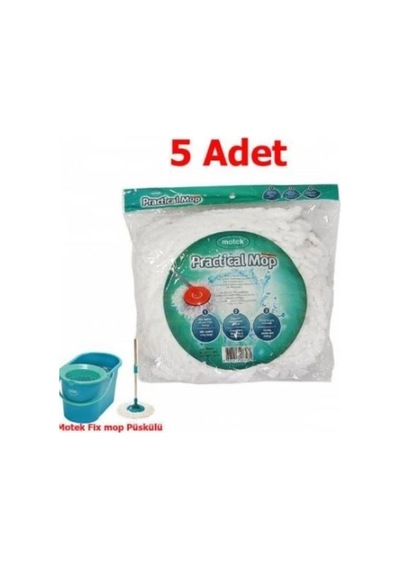 Motek Mop Microfiber Yedek Püskül Yedek Başlık 5'li