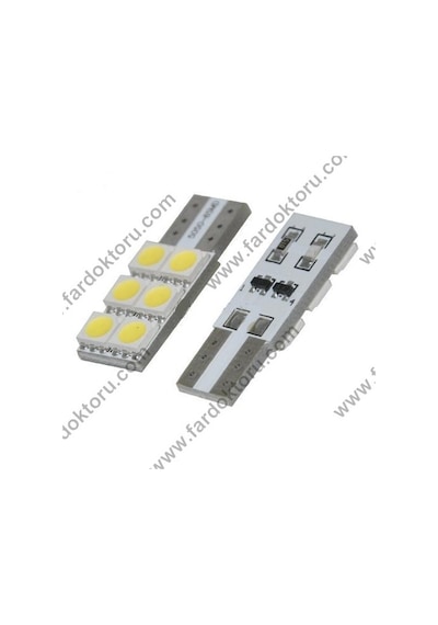 Fardoktoru T10 Duy 6 Smd Dipsiz Yönsüz Led Oto Ampulü - Beyaz